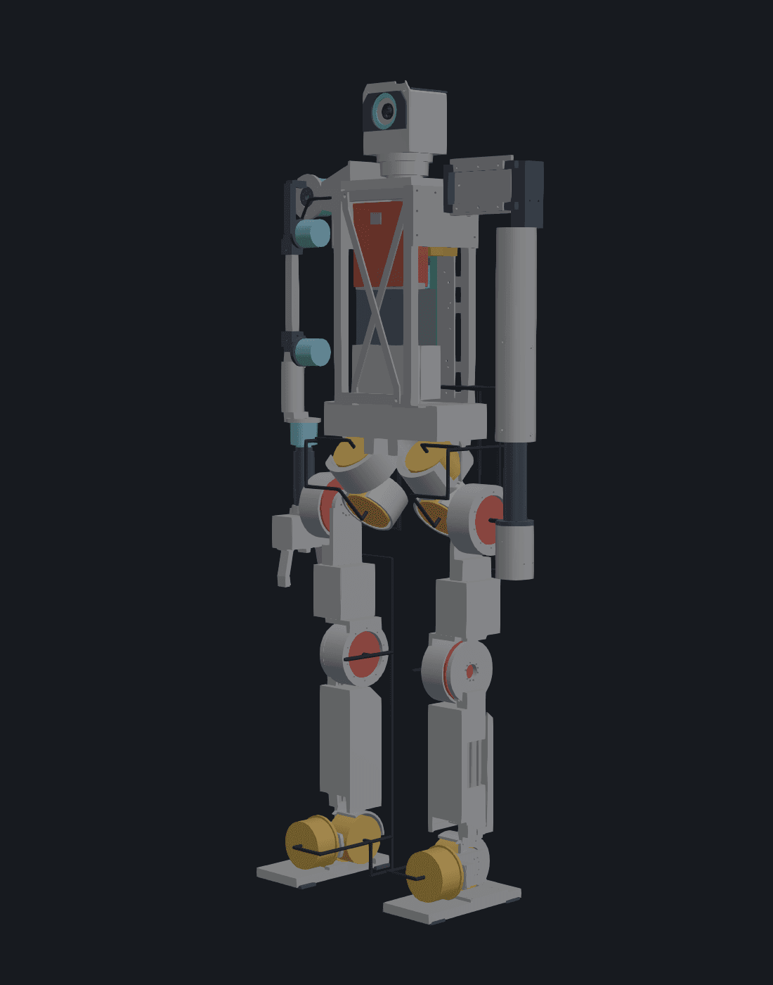 Current Walker V1 humanoid CAD render